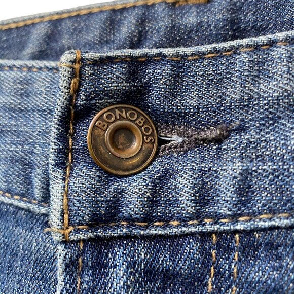 BONOBOS Men's Jeans 31x30 Straight Leg Medium Wash Blue Denim Distressed - Picture 6 of 13